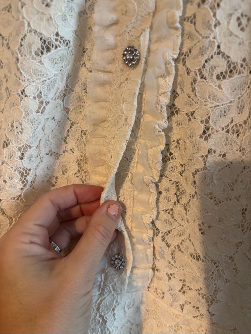 Zara White Lace Short-Sleeve Mini Dress - Picture 4 of 9